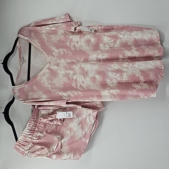 Wildfox 2Piece Shorts & Top Lounge Set Pink Tye Dye - Picture 4 of 12
